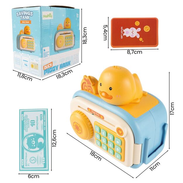 Interaktyvi vaikiška taupyklė seifas „Duck Piggy Bank“