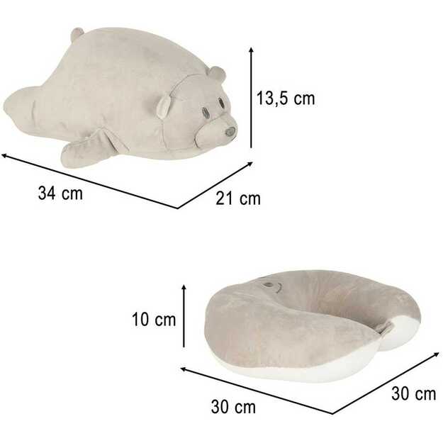 Minkštas žaislas - kelioninė pagalvėlė Meškiukas 2in1
