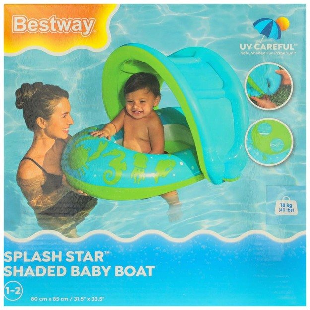 BESTWAY 34091 Pripučiamas pontonas su stogeliu, žalias