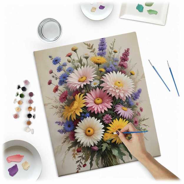 Paveikslas tapybai pagal skaičius 40x50 cm Massido Gėlės 2