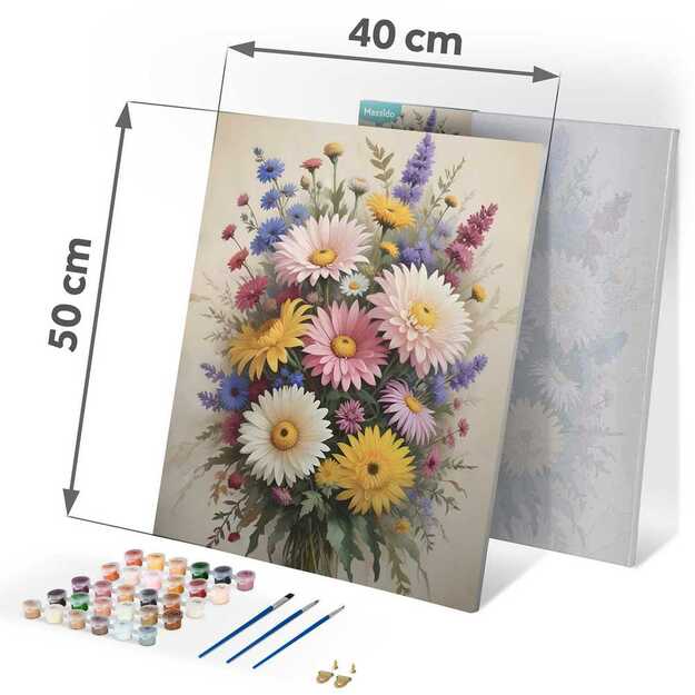 Paveikslas tapybai pagal skaičius 40x50 cm Massido Gėlės 6