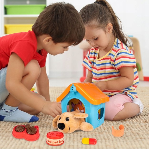 Gydytojo rinkinys su minkštu žaislu šuniuku namelyje 6