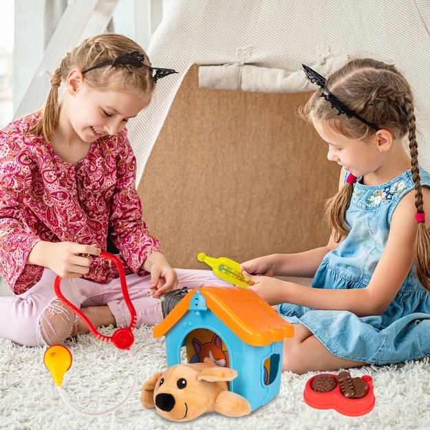 Gydytojo rinkinys su minkštu žaislu šuniuku namelyje 13