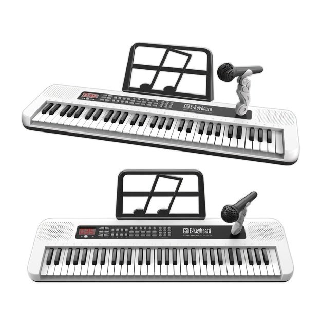 Didelis vaikiškas pianinas su mikrofonu, 61 klavišas