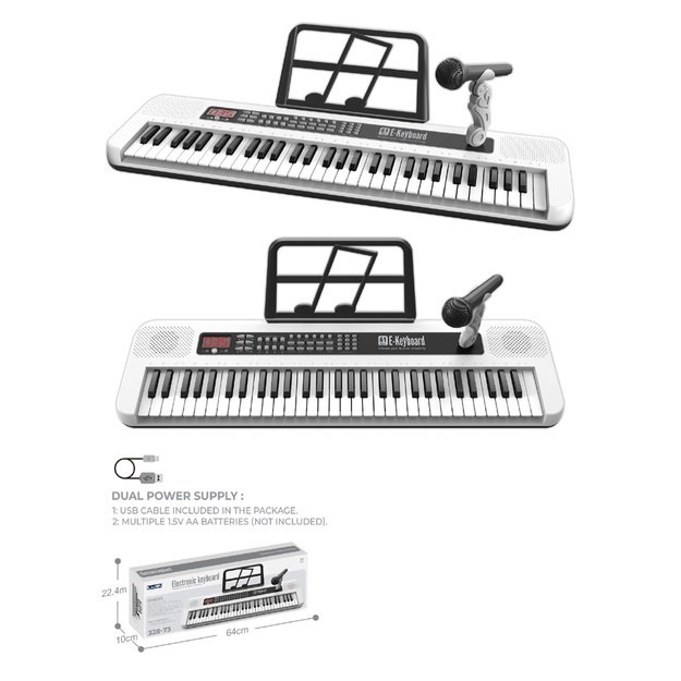 Didelis vaikiškas pianinas su mikrofonu, 61 klavišas 3