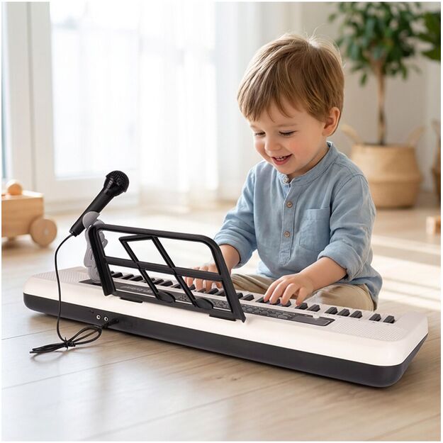 Didelis vaikiškas pianinas su mikrofonu, 61 klavišas 4
