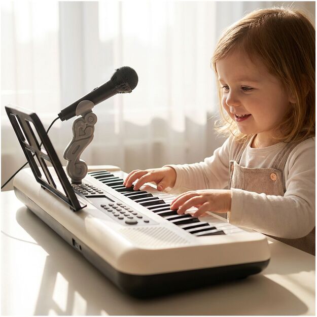 Didelis vaikiškas pianinas su mikrofonu, 61 klavišas 3