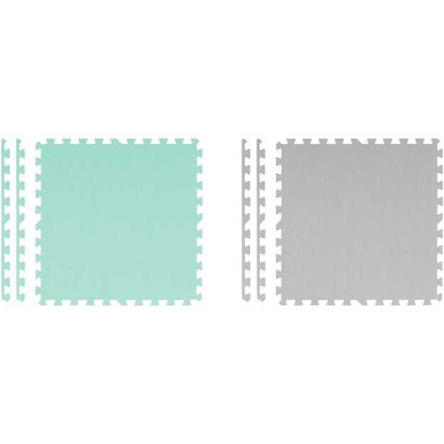 Didelis putplasčio dėlionės kilimėlis, pilkai turkio, Ricokids, 180x180cm, 9 vnt. 3