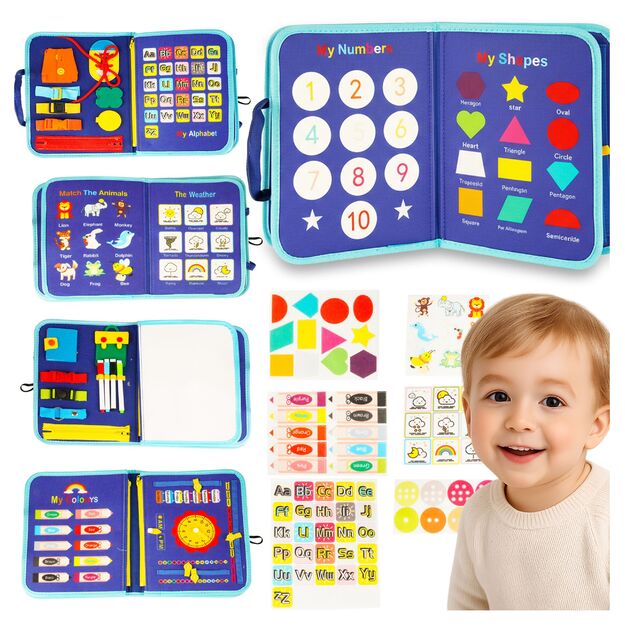 Montessori manipuliacinė lavinamoji veiklos knyga - lagaminas