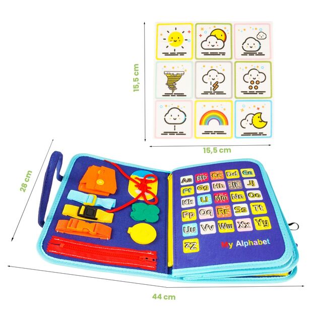 Montessori manipuliacinė lavinamoji veiklos knyga - lagaminas 2