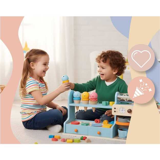 Medinis ledų kavinės žaislas vaikams Nukido NK-880 12