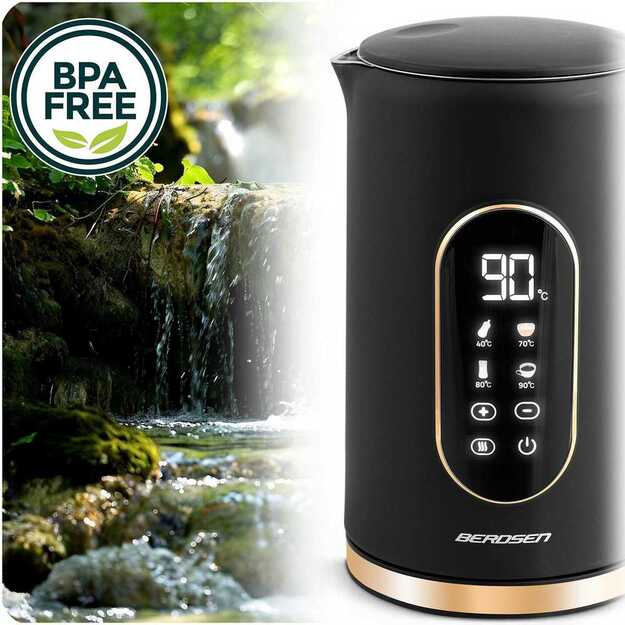 Berdsen BD-712 1,7 l elektrinis virdulys, juodos ir auksinės spalvos 4