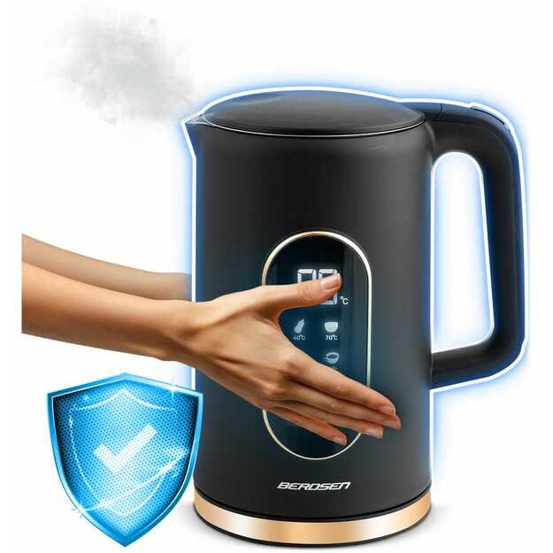Berdsen BD-712 1,7 l elektrinis virdulys, juodos ir auksinės spalvos 7