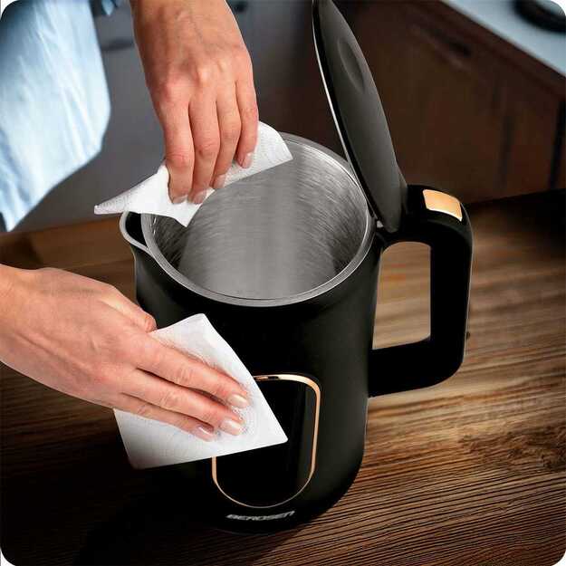 Berdsen BD-712 1,7 l elektrinis virdulys, juodos ir auksinės spalvos 9