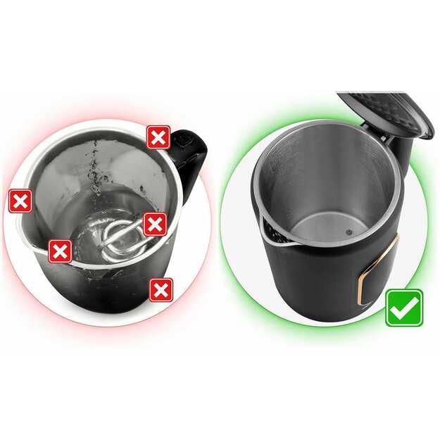 Berdsen BD-712 1,7 l elektrinis virdulys, juodos ir auksinės spalvos 13