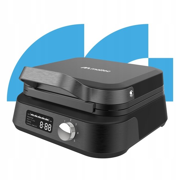 Vaflinė dviem dideliems vafliams, temperatūros reguliavimas, garso signalas, 2200 W 2
