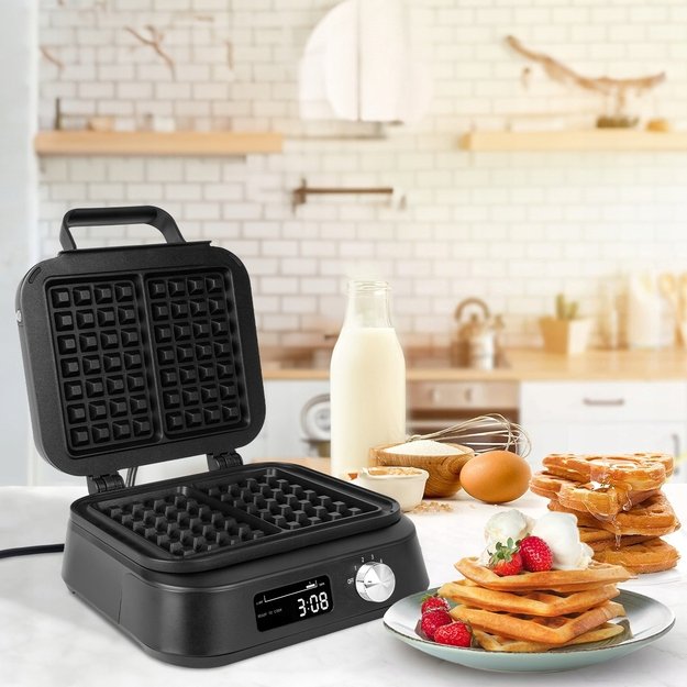 Vaflinė dviem dideliems vafliams, temperatūros reguliavimas, garso signalas, 2200 W 8