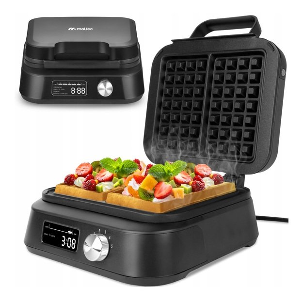 Vaflinė dviem dideliems vafliams, temperatūros reguliavimas, garso signalas, 2200 W