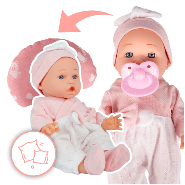 Lėlė kūdikis nešioklėje su patalyne 8