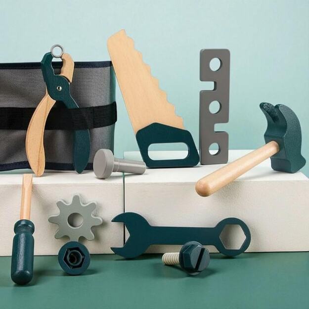 Medinis meistro įrankių rinkinys su diržu 1