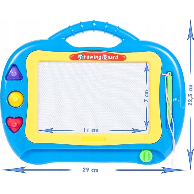 Magnetinė piešimo lenta vaikams spalvingomis raidėmis ir trimis antspaudais 2