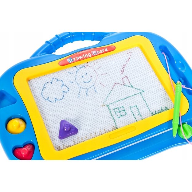 Magnetinė piešimo lenta vaikams spalvingomis raidėmis ir trimis antspaudais 4