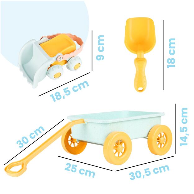 Vaikiškas karutis su smėlio žaislais ir savivarčiu 1