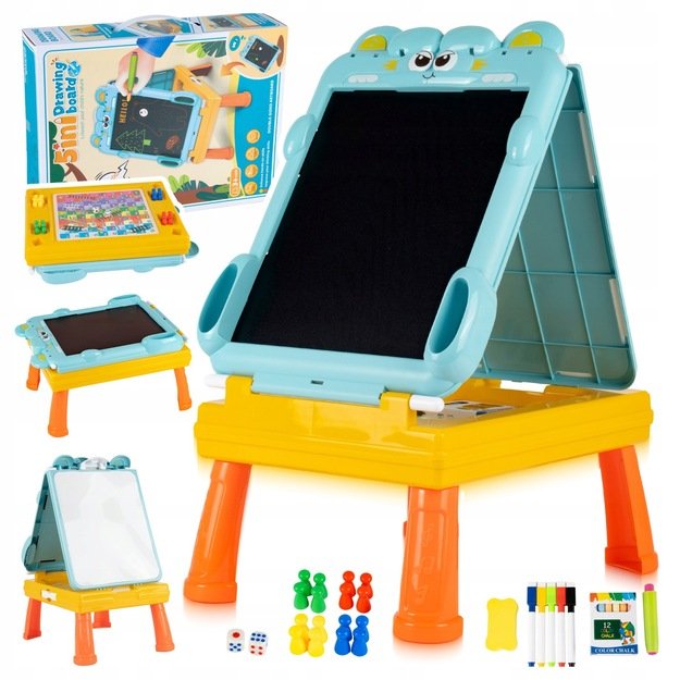 Dvipusė piešimo lenta su staliuku ir priedais