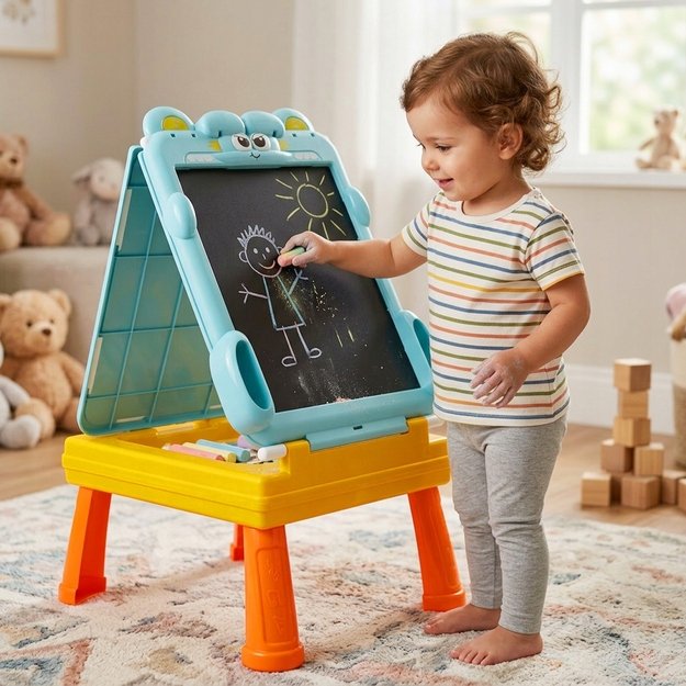 Dvipusė piešimo lenta su staliuku ir priedais 3