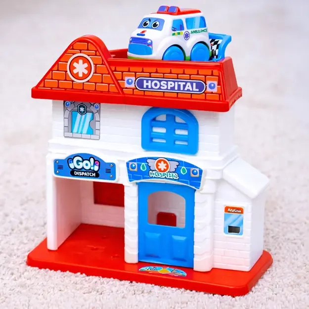 Ligoninė su automobiliais ir spiraline trasa kūdikiams, 13 dalių 3