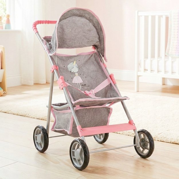 Sulankstomas vežimėlis lėlei Mažoji princesė, pilkas 9