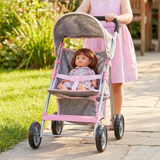Sulankstomas vežimėlis lėlei Mažoji princesė, pilkas 8