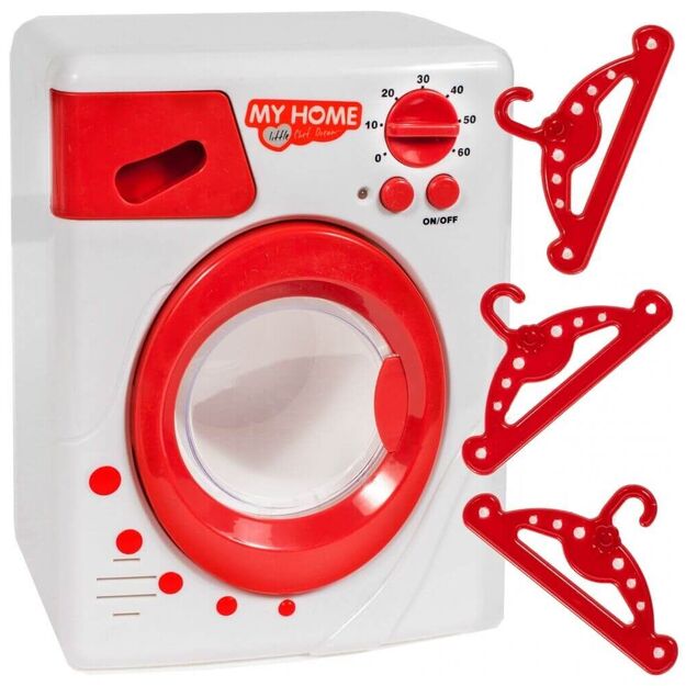 Žaislinė automatinė skalbimo mašina su besisukančiu būgnu