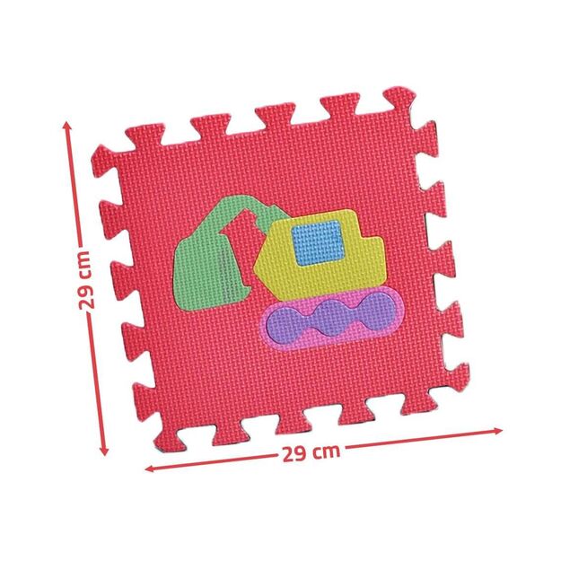 Putplasčio dėlionė - kilimėlis 29x29 formos, 10 vnt.