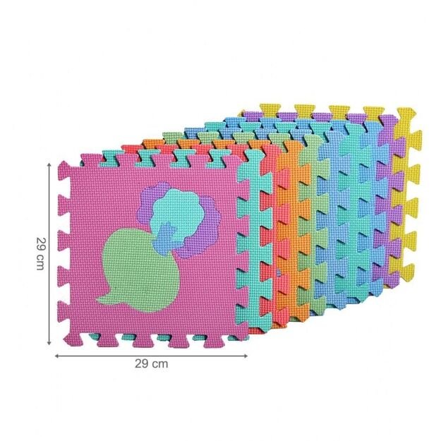 Putplasčio dėlionė - kilimėlis 29x29 vaisiai, 10 vnt.