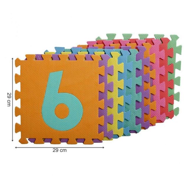 Putplasčio dėlionė - kilimėlis 29x29 skaičiai, 10 vnt.