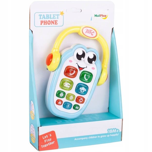 Žaislinis interaktyvus telefonas kūdikiams su rankena