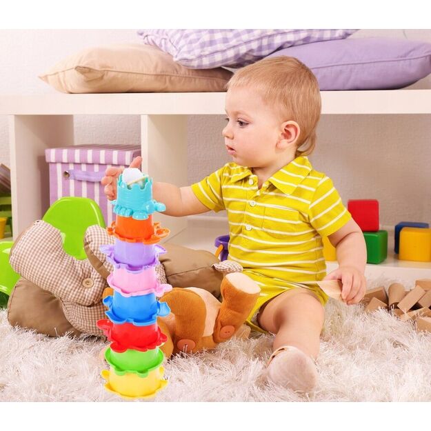 Vonios žaislas kūdikiams Puodelių bokštas