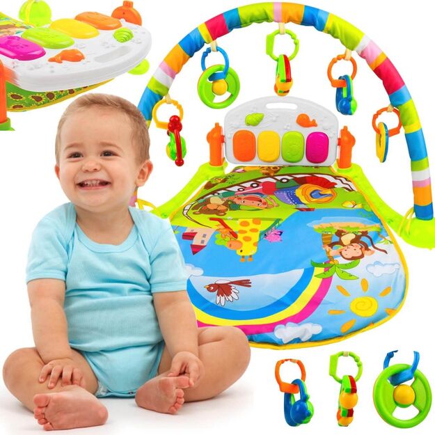 Didelis lavinamasis muzikinis žaidimų kilimėlis kūdikiui