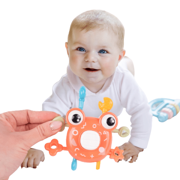 Jutiminis kramtukas Montessori žaislas kūdikiui Krabas