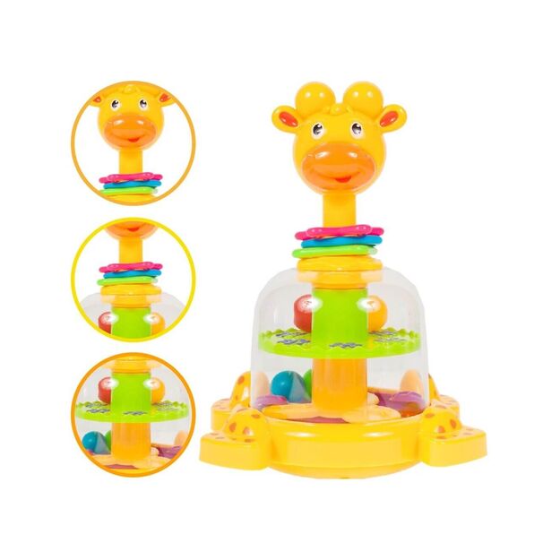 Lavinamasis žaislas kūdikiams karuselė su kamuoliais Žirafa