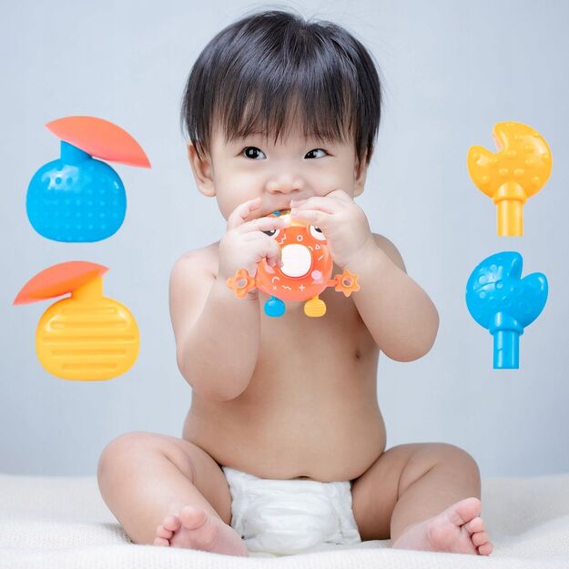 Jutiminis kramtukas Montessori žaislas kūdikiui Krabas
