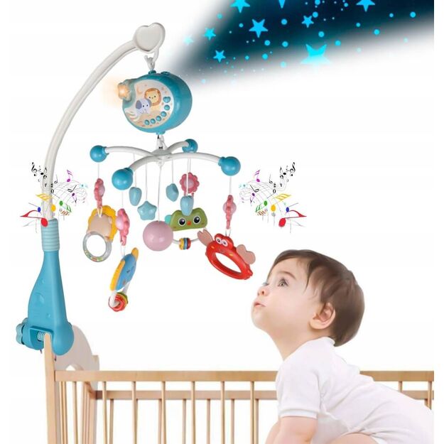 Muzikinė karuselė kūdikiams su projektoriumu ir nuotolinio valdymo pultu