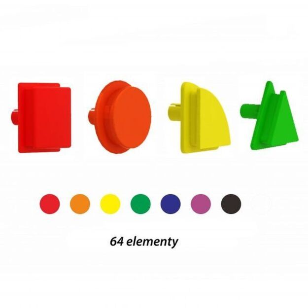 Žaislinis Geometrinių figūrų formos kaiščių rinkinys, 64 vnt 