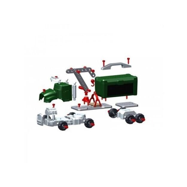 Žaislinis konstruktorius - sunkvežimis su įrankių dėže ir elektriniu atsuktuvu, 86 detalės