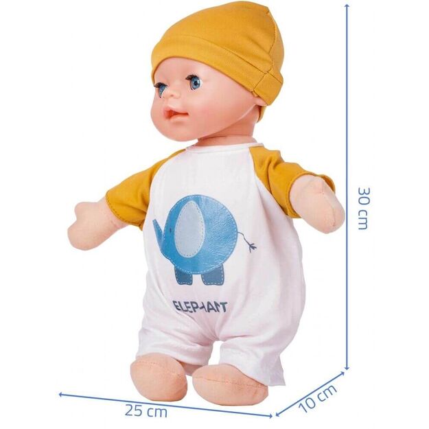 Minkšta lėlė kūdikis su garsais, 30 cm