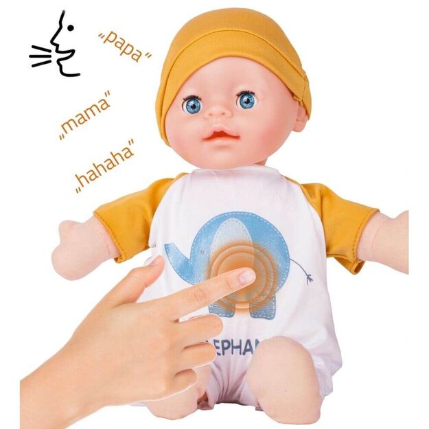 Minkšta lėlė kūdikis su garsais, 30 cm