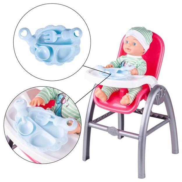 Lėlė kūdikis su naktipuodžiu ir maitinimo kėdute