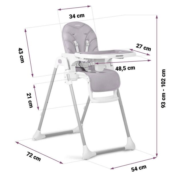 Ricokids Tulo maitinimo kėdutė, 102 x 54 x 72 cm