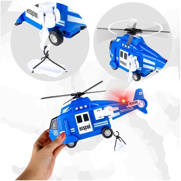 Interaktyvus žaislinis policijos sraigtasparnis su šviesomis ir garsu